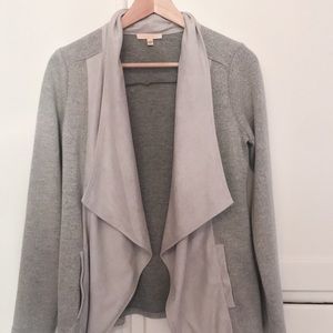 Gray Relaxed Skies Are Blue Open Blazer